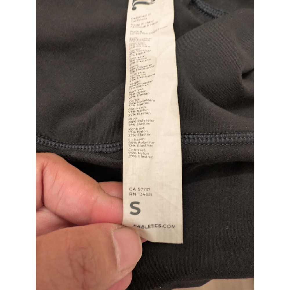 Fabletics PowerHold Black Leggings Oasis PureLuxe High-Waisted Legging 7/8 Sz S - Picture 5 of 9